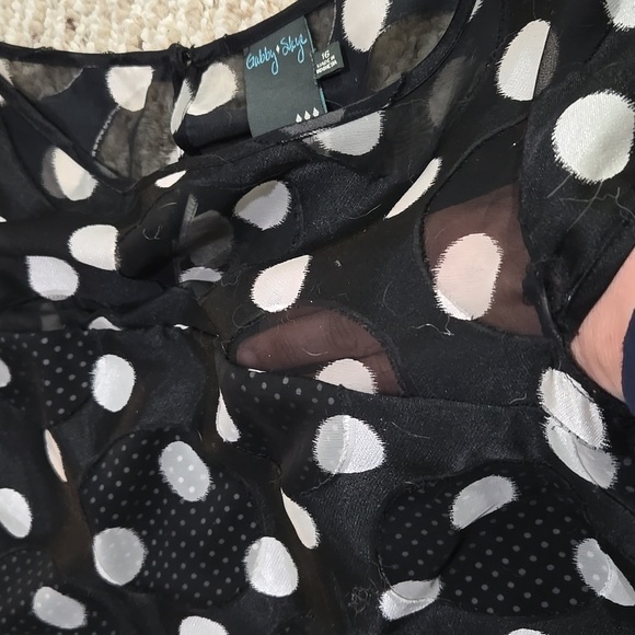 Charming Black and White Polka Dot Dress - Picture 8 of 13